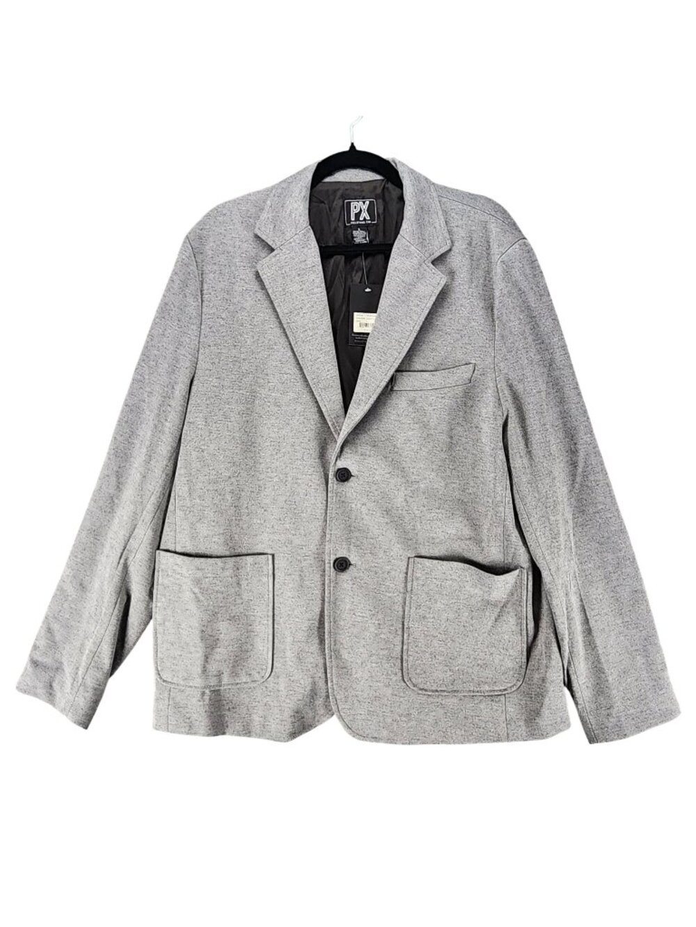 PX Suit Mens Large Gray Stretch Long Sleeve 2 Button Sport Blazer *NWT*